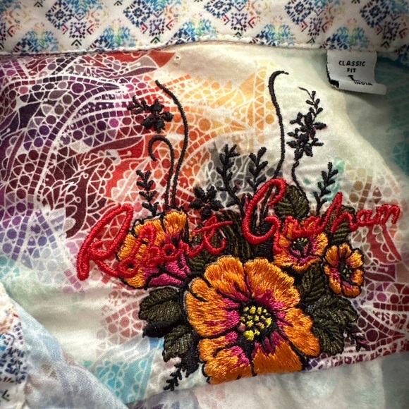 Robert Graham Classic Fit Long Sleeve Button Front Shirt Multicolor Print Size L - Picture 7 of 14